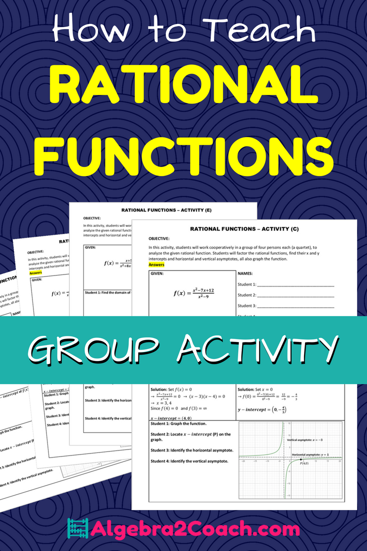 Rational Functions Worksheet Group Activity